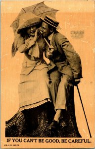 Vtg Postcard 1911 Romance - If You Can't Be Good, Be Careful - Co J. B. Janer