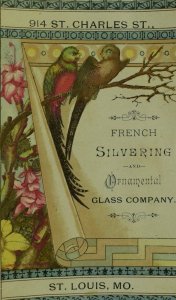 1880's Sand Blasting French Silvering Ornamental Glass Victorian Trade Card P11