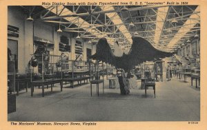 J94/ Newport News Virginia Postcard Linen U.S.S. Lancaster Mariner Museum 117