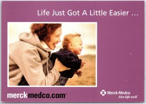 CONTINENTAL SIZE POSTCARD ADVERTISING RACK CARD - MERCK MEDICAL LIVE LIFE WELL