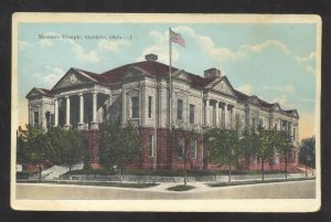 GUTHRIE OKLAHOMA MASONIC TEMPLE LODGE FLAG FLYING VINTAGE POSTCARD