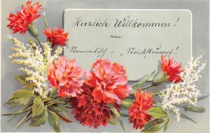 BG4591  herzlichen willkommen welcome flower  germany greetings