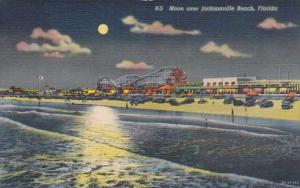 Florida Jacksonville Beach By Moonlight 1939 Curteich