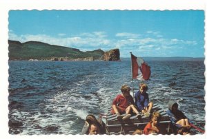 Excursion Boat Tour, Perce Rock, Quebec, Vintage Chrome Postcard