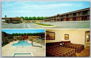 Vtg Locust Grove Georgia GA Economy Inn Motel Interior Pool 1970s View Postcard