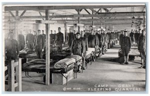 1919 Sleeping Quarters Camp Grant Rockford Illinois IL Vintage Antique Postcard 