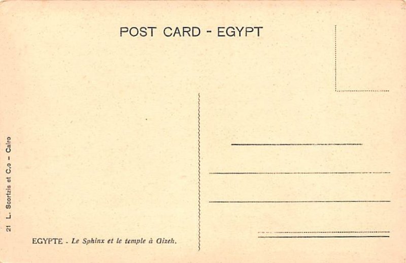 Sphinx and the Temple at Giza Egypt, Egypte, Africa Unused 