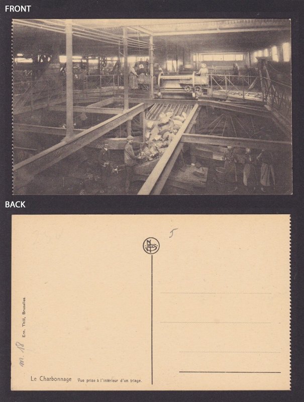 BELGIUM, Vintage postcard, Le Charbonnage (Coaling)