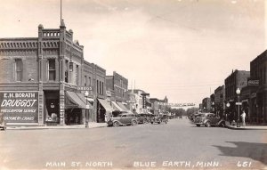 Blue Earth Minnesota Main Street Drug Store Real Photo Postcard AA27812