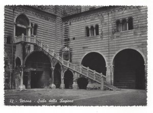 Verona Italy Scala Della Ragione Palace Stairs Giani Ferrari 4X6 RPPC Postcard