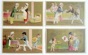 BOSTON MA CURTIS DAVIS & CO. 4 ANTIQUE VICTORIAN TRADE CARDS SOAP ADVERTISING