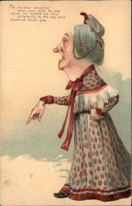 PFB Serie 5897 Old Woman Evil Mother-in-Law c1910 Vintage Postcard