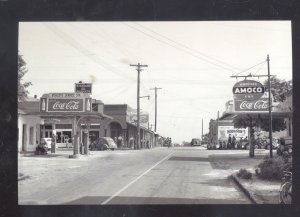 REAL PHOTO SILOAM GEORGIA DOWNTOWN STREET SCENE COCA COLA POSTCARD COPY0