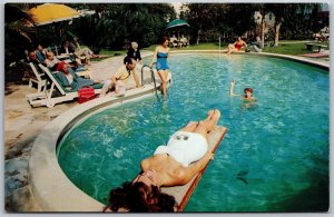 Vtg Florida FL Sarasota Terrace Hotel Jade Pool Swimming 1950s View Postcard