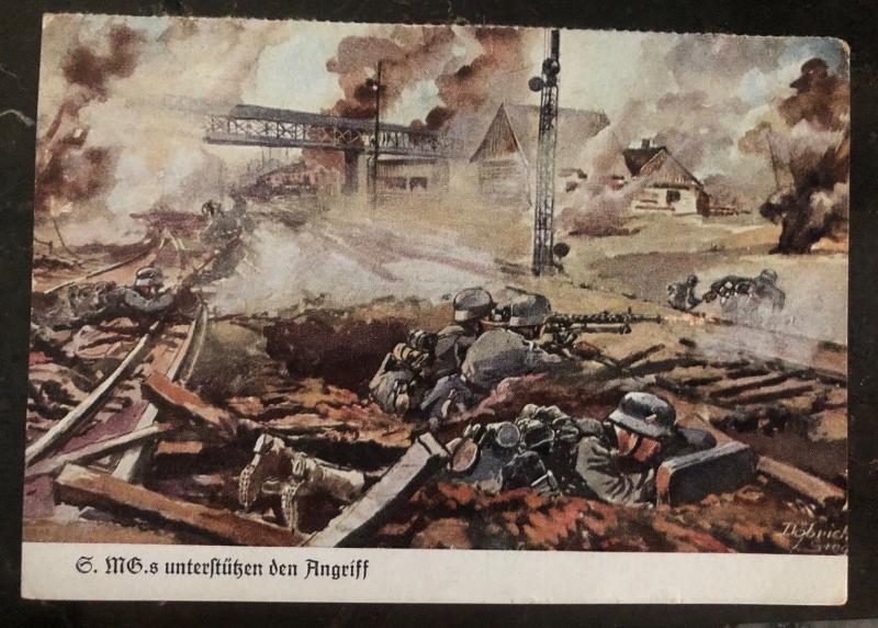 Mint Germany Original PPC Picture Postcard support the attack WW2