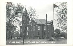 RPPC Postcard; Griggs County Court House, Cooperstown ND Unposted c1950