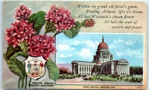 M-33167 State Capitol with Art Print and Poem Greeting Card Madison Wisconsin