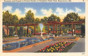Fountain, Pergola at Pangborn Public Park Hagerstown, Maryland MD s 