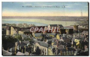 Old Postcard Angers Panorama Of The Chateau And The Maine