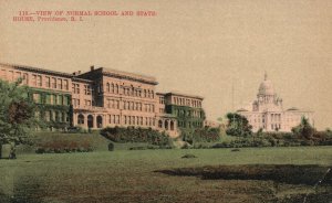 Normal School & State House Providence Rhode Island Vintage Postcard