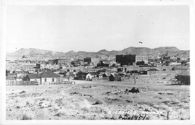 Goldfield Nevada panoramic bird's eye view of town real photo pc (Y5470)