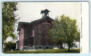 BURLINGAME, Kansas KS  ~ HIGH SCHOOL ca 1910s Osage County  Postcard