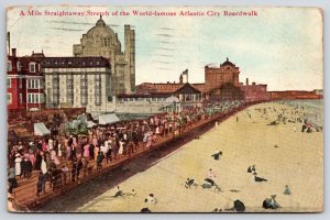 1911 Mile Straightaway Stretch World-Famous Atlantic City New Jersey NJ Postcard