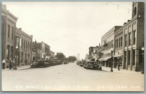 SIBLEY IA 9th STREET ANTIQUE REAL PHOTO POSTCARD RPPC