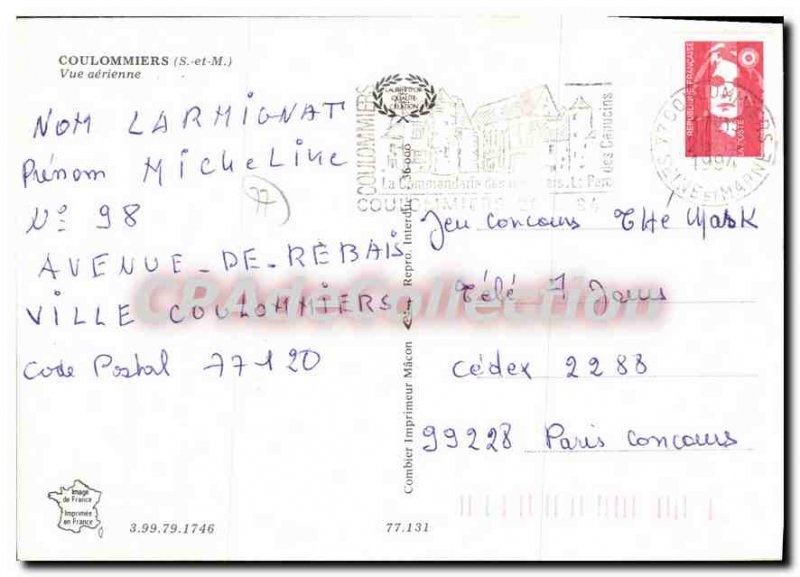 Modern Postcard Coulommiers (S & M) Aerial view