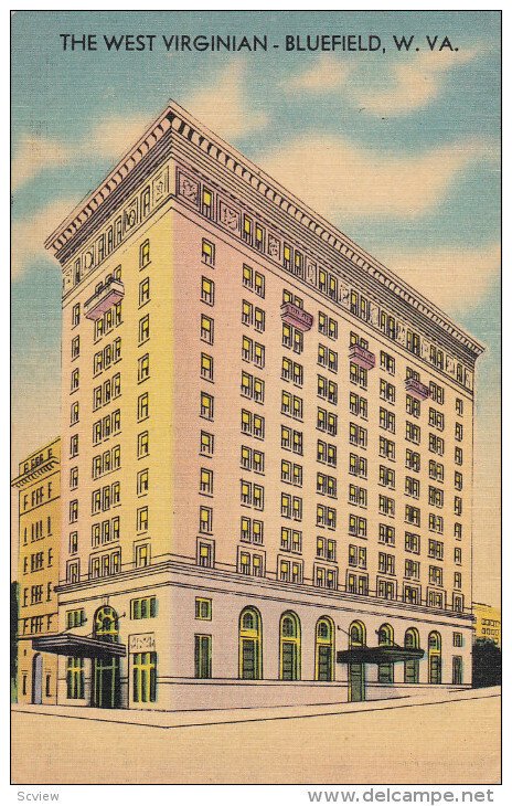 BLUEFIELD, West Virginia, 1930-1940's; The West Virginian Hotel