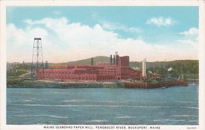 Maine Bucksport Maine Seaboard Paper Mill On Penobscot River Curteich