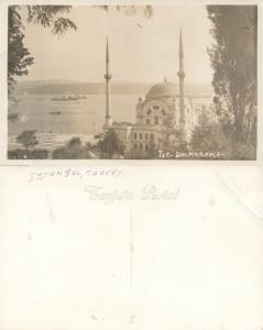 ISTANBUL TURKEY DOLMABAHCE MOSQUE ANTIQUE REAL PHOTO POSTCARD RPPC