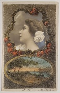 RPPC Theatre Actress Deraisy Beautiful Beaded Applique Reutlinger Postcard B37