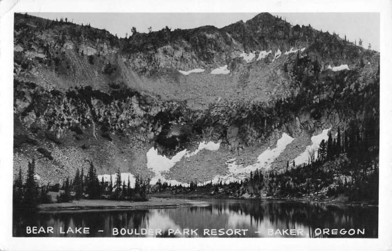 Baker Oregon Boulder Park Bear Lake Real Photo Antique Postcard K67238