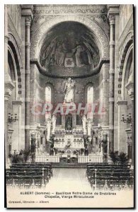 Old Postcard Albert Somme Motre Basilica Lady of Miraculous Virgin Chapel Bre...