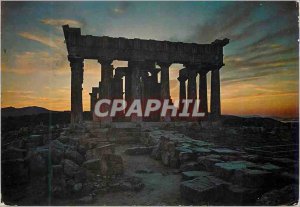 Postcard Modern Aegina the Sunset view of the Temple of Aphea