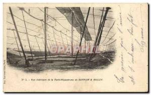 Old Postcard Circus tent Inside view of the racecourse Barnum & Bailey