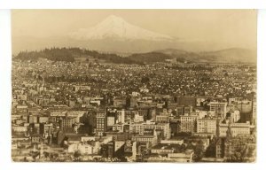 OR - Portland. Aerial View, Mt. Hood in Distance   RPPC