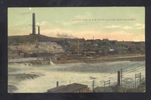 GREAT FALLS MONTANA B&M COPPER SMELTER MINING VINTAGE POSTCARD