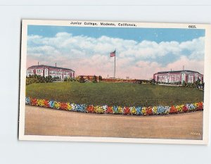 Postcard Junior College Modesto California USA