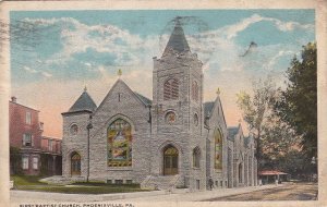 Postcard First Baptist Church Phoenixville PA