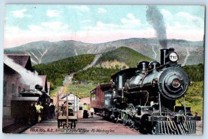 c1912 White Mountains New Hampshire Postcard Trains Base Mount Washington Posted