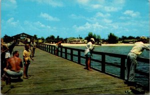 Florida Fort Myers Beach Fishing From The Pier 1964