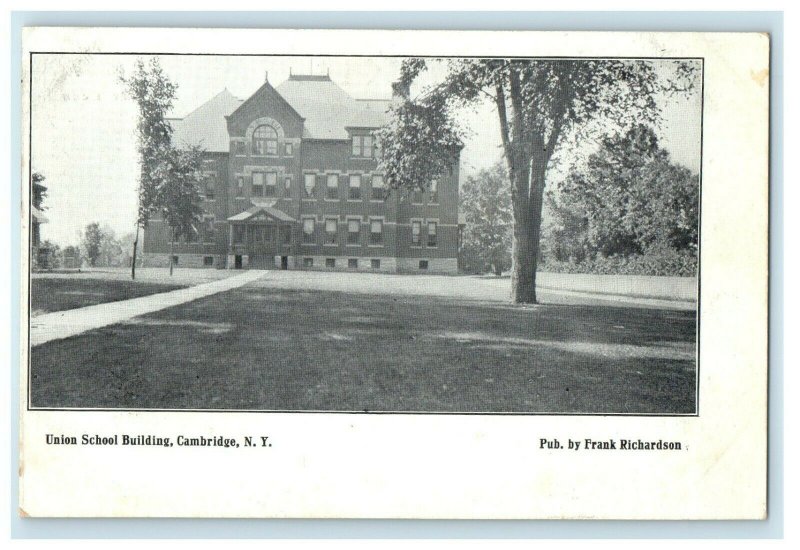 c1910 Union School Building Campus Cambridge New York NY Antique Postcard 