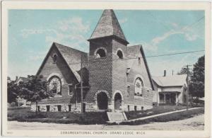 Michigan MI Postcard Old GRAND LEDGE Congregational Church