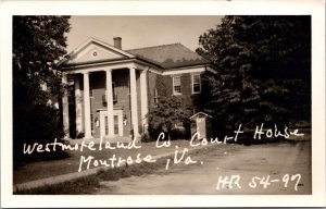 Real Photo Postcard Westmoreland County Court House in Montross, Virginia