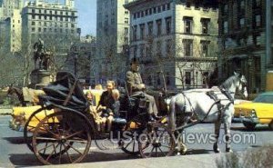 Carriages on 59th Street - New York City Postcards, New York NY Postcard