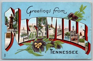 Large Letter Greetings From Nashville  Tennessee  1948  Postcard