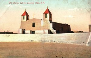 Vintage Postcard Old Church Built By Spanish Isleta New Mexico F. V. Bardeleben