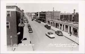 Central Avenue Swift Current SK Saskatchewan Imperial Hotel RPPC Postcard H58